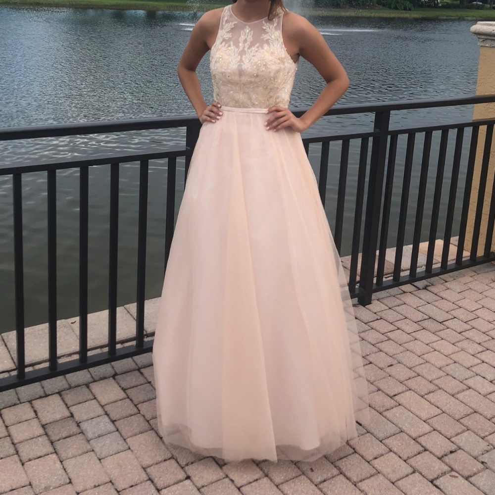 Nude A-line Ball Camille La Vie Gown